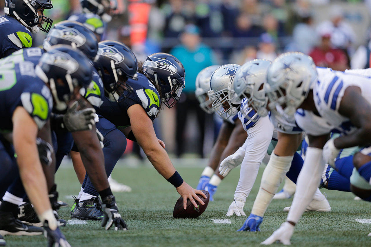 Seahawks offensive line against Cowboys defensive line